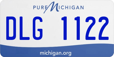 MI license plate DLG1122