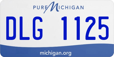 MI license plate DLG1125