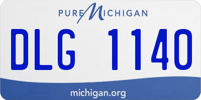 MI license plate DLG1140