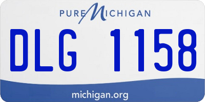 MI license plate DLG1158