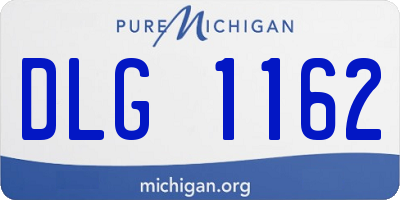 MI license plate DLG1162