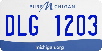 MI license plate DLG1203