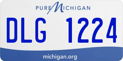 MI license plate DLG1224
