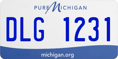 MI license plate DLG1231