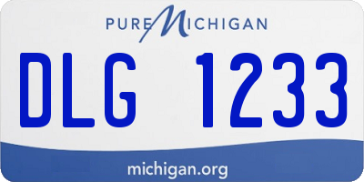 MI license plate DLG1233