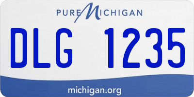 MI license plate DLG1235