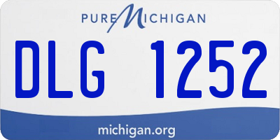 MI license plate DLG1252