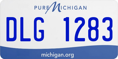MI license plate DLG1283