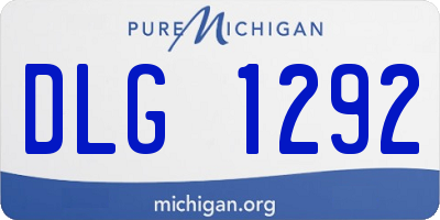 MI license plate DLG1292