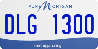 MI license plate DLG1300