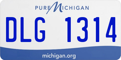 MI license plate DLG1314