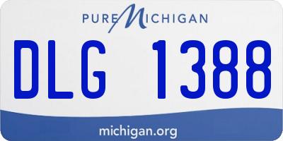 MI license plate DLG1388