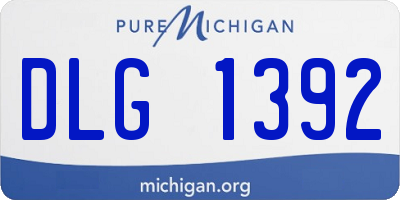 MI license plate DLG1392