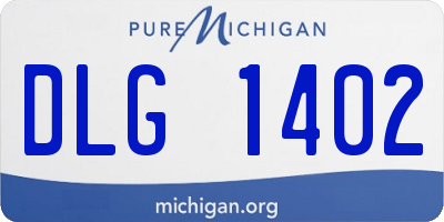MI license plate DLG1402
