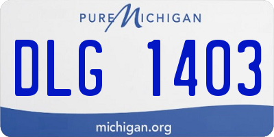 MI license plate DLG1403