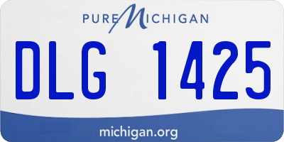 MI license plate DLG1425
