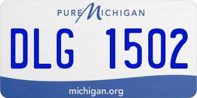 MI license plate DLG1502