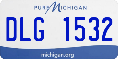 MI license plate DLG1532
