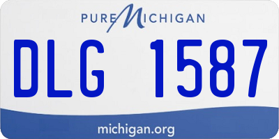 MI license plate DLG1587