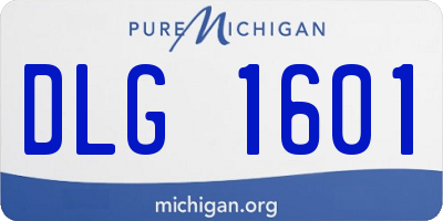 MI license plate DLG1601