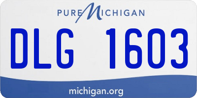 MI license plate DLG1603