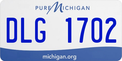 MI license plate DLG1702