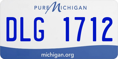 MI license plate DLG1712