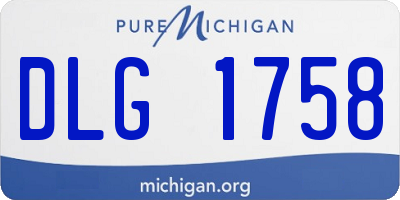 MI license plate DLG1758