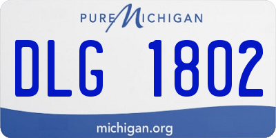 MI license plate DLG1802