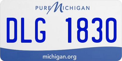MI license plate DLG1830