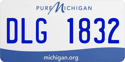 MI license plate DLG1832