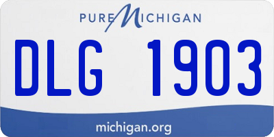 MI license plate DLG1903