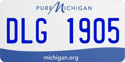 MI license plate DLG1905