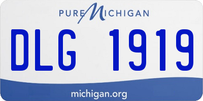 MI license plate DLG1919