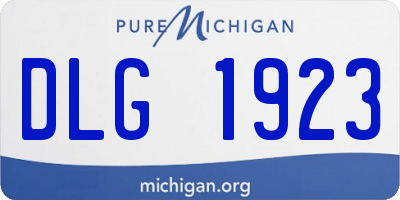 MI license plate DLG1923