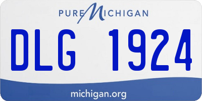 MI license plate DLG1924