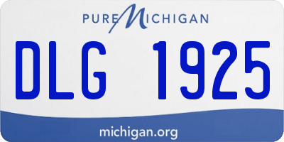 MI license plate DLG1925
