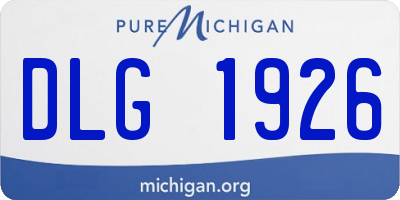 MI license plate DLG1926