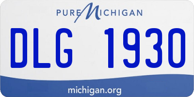 MI license plate DLG1930