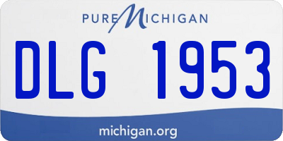 MI license plate DLG1953
