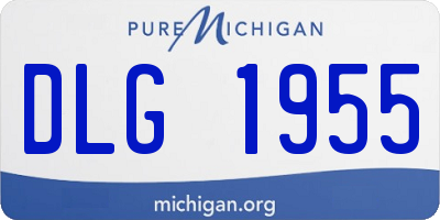 MI license plate DLG1955