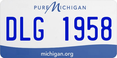 MI license plate DLG1958