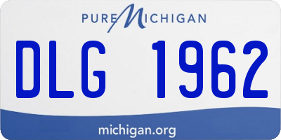 MI license plate DLG1962