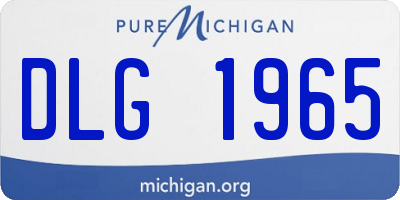 MI license plate DLG1965