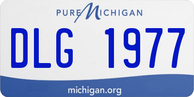 MI license plate DLG1977