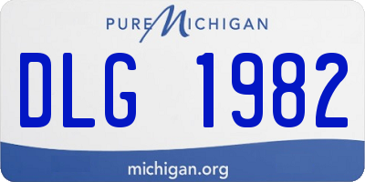MI license plate DLG1982