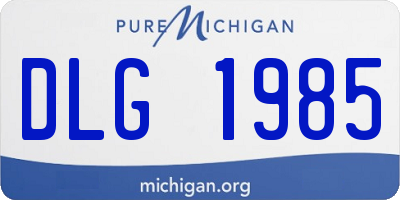 MI license plate DLG1985
