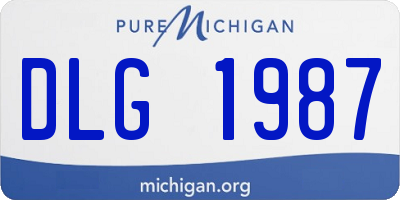 MI license plate DLG1987