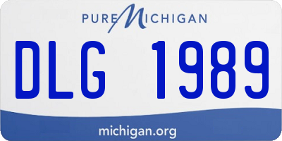 MI license plate DLG1989
