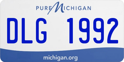 MI license plate DLG1992